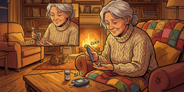 祖母低血糖突襲!我如何在危機中快速應變 22 Elderly woman pricking finger for blood glucose test at home