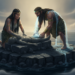 The Clay Humans of Enki,Enki and Ninhursag craft human beings out of clay over the primeval abyssal waters to lighten the labor of the lower gods. 13 The Clay Humans of Enki,Enki and Ninhursag craft human beings out of clay over the primeval abyssal waters to lighten the labor of the lower gods.