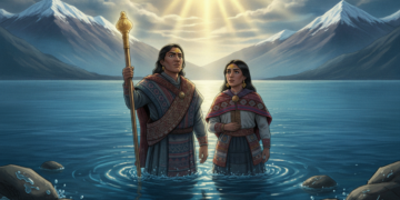 Manco Cápac and the Children of the Sun,The Sun God Inti sends his children out from the waters of Lake Titicaca to civilize humanity and establish the Inca lineage. 18 Manco Cápac and the Children of the Sun,The Sun God Inti sends his children out from the waters of Lake Titicaca to civilize humanity and establish the Inca lineage.