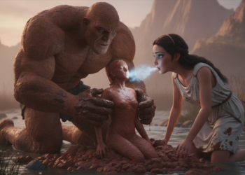 Prometheus Crafts Man from Clay,Prometheus molds the first human bodies out of water and clay, while Athena breathes the divine spark of life into them. 13 Prometheus Crafts Man from Clay,Prometheus molds the first human bodies out of water and clay, while Athena breathes the divine spark of life into them.