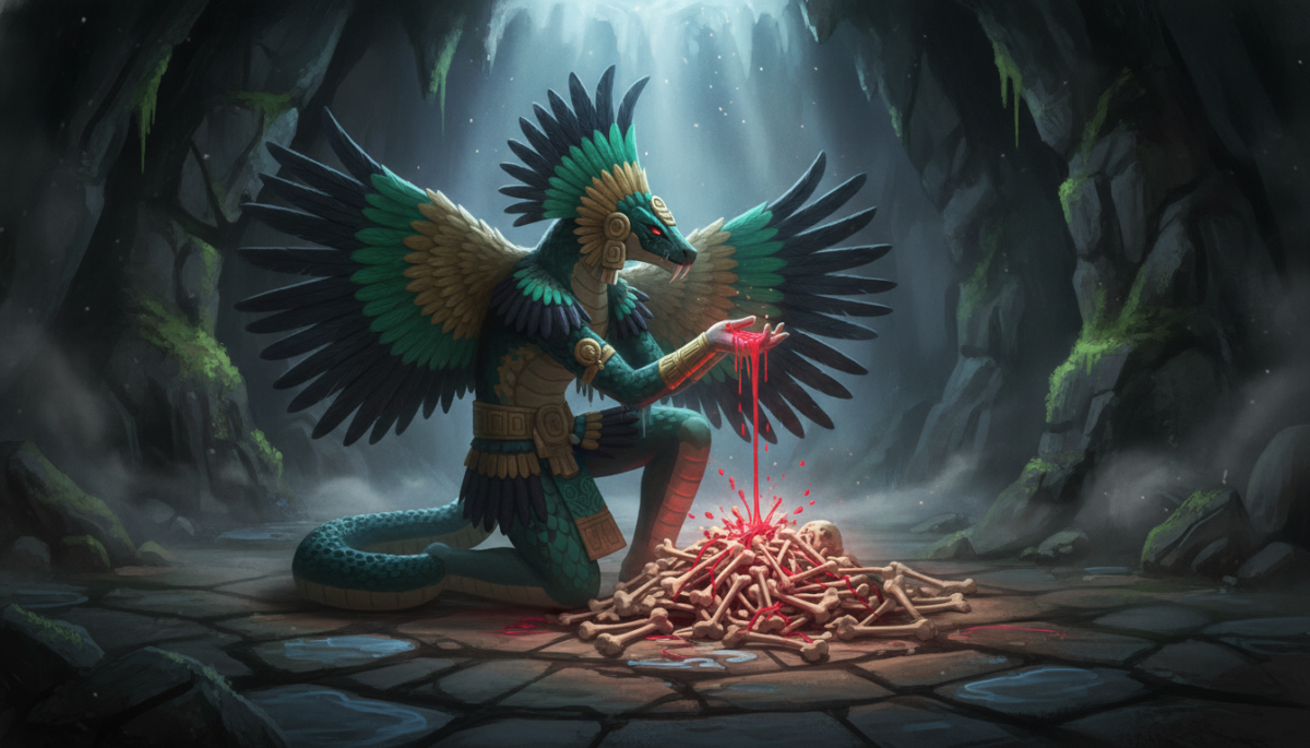 The Aztec Fifth Sun and the Bone Humans